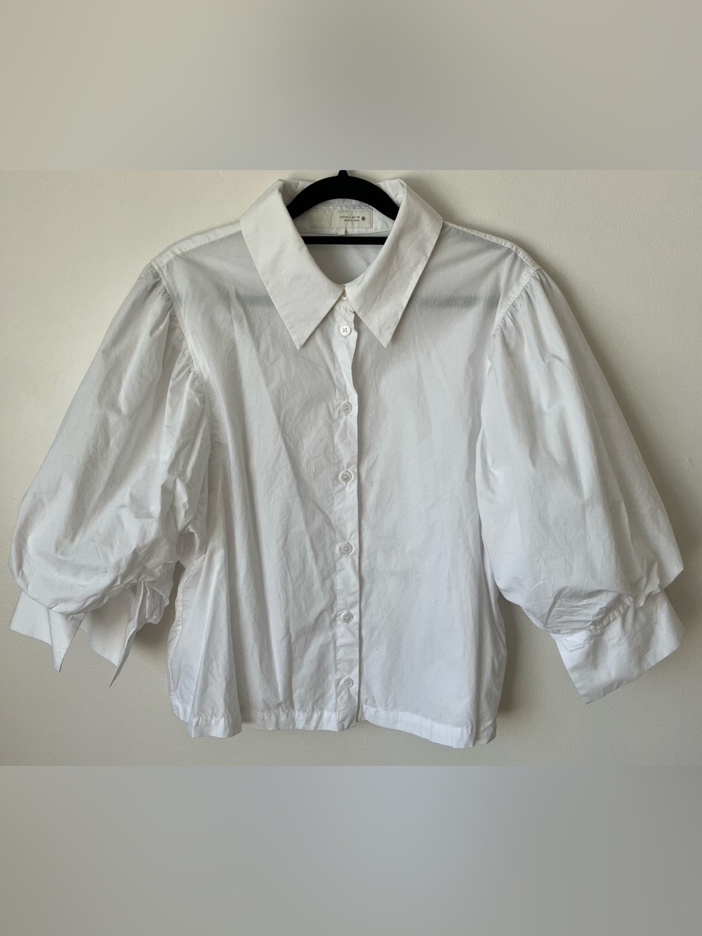 Zara Puff Sleeve Poplin Blouse